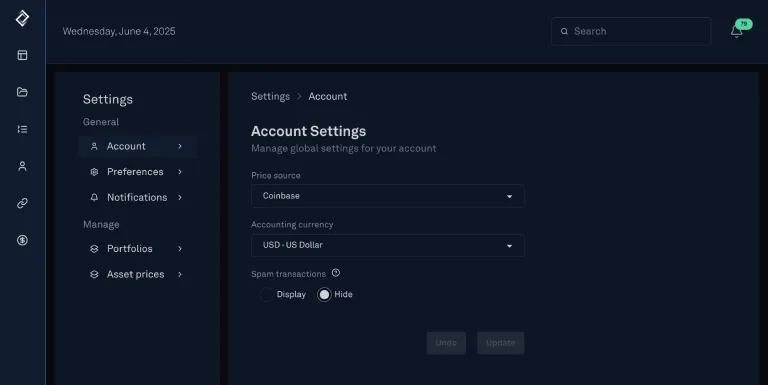Improved UX for settings page